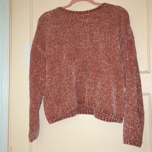 Pink velvet sweater